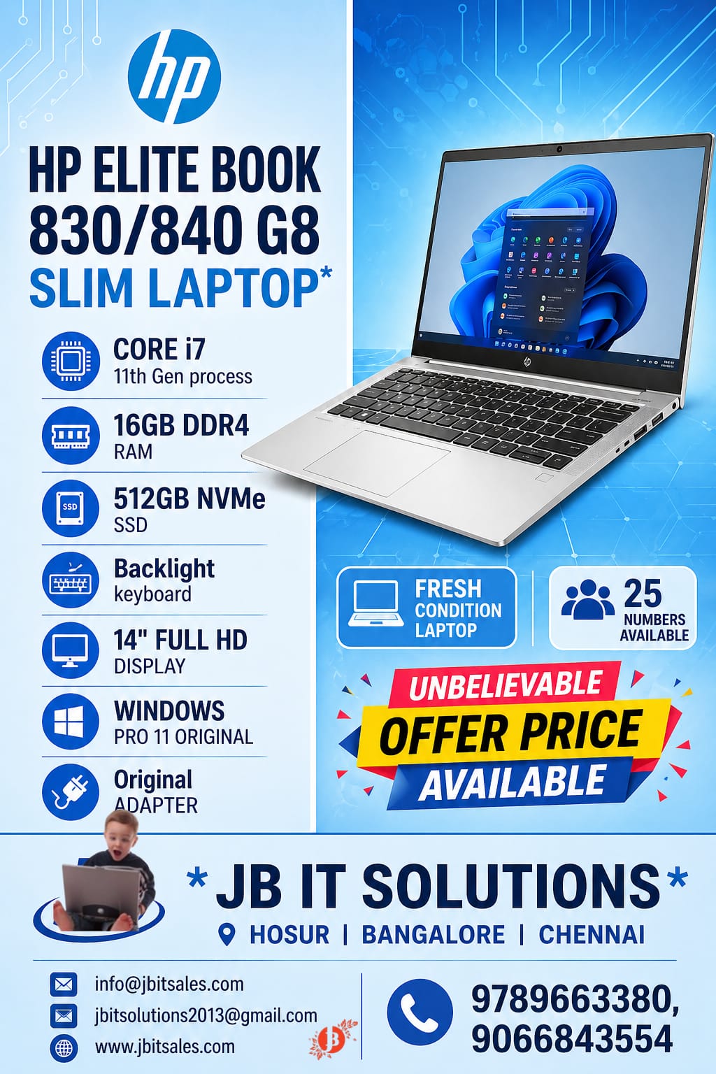 HP 830/840 G8 SLIM LAPTOP