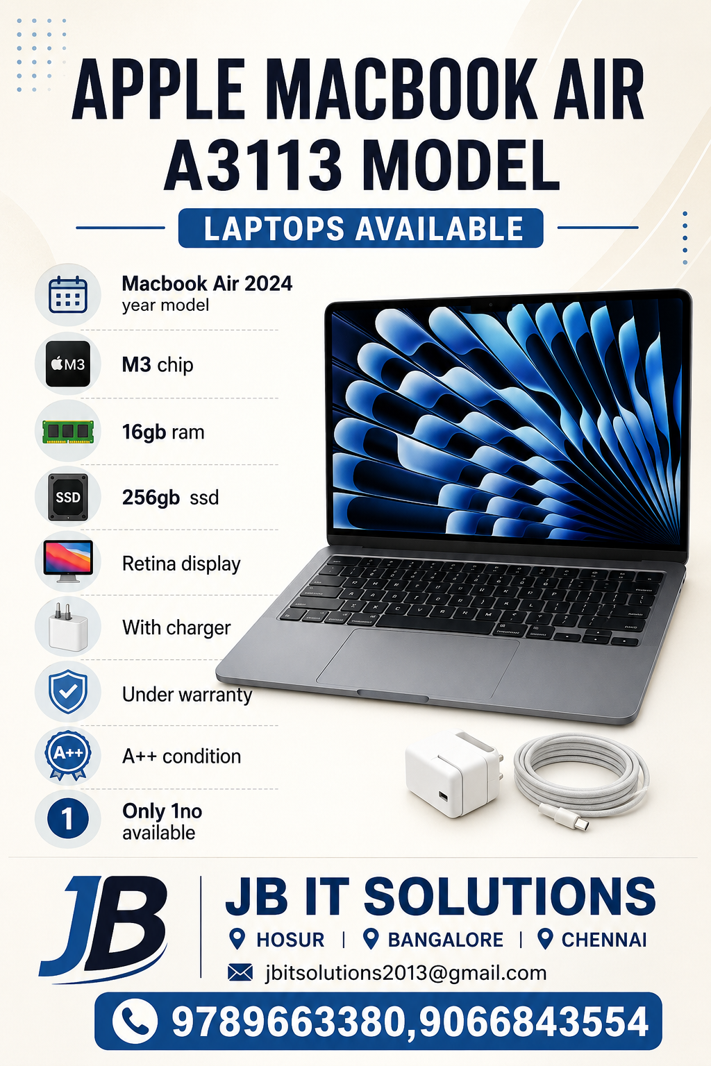 Apple MacBook Air A3113 (2024 Model)